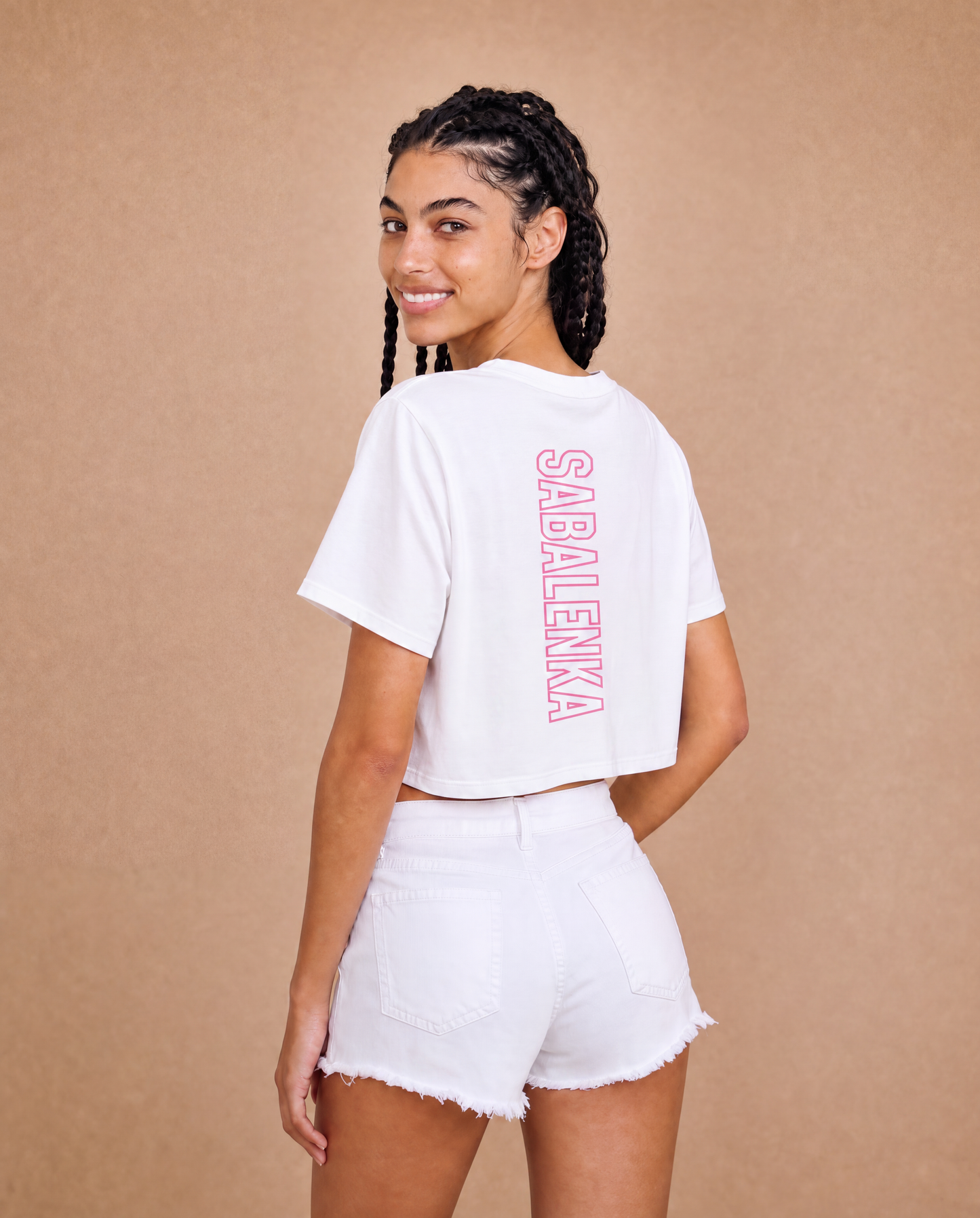 Serve and Win Ladies Suite Tee Cropped SS- Aryna Sabalenka
