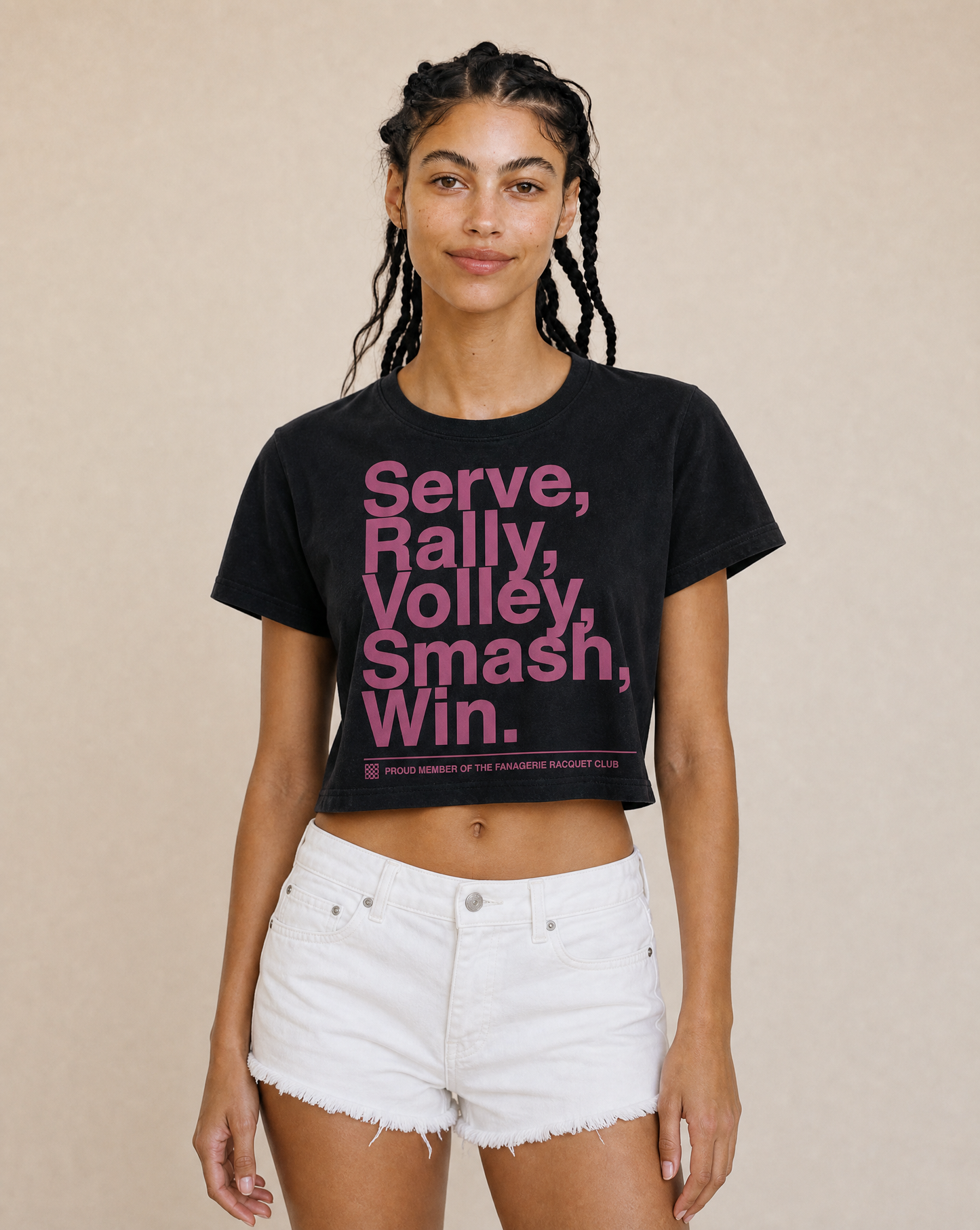 Serve and Win Ladies Suite Tee Cropped SS- Aryna Sabalenka